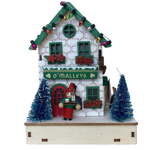 Laser cut wood holiday pub - wood,